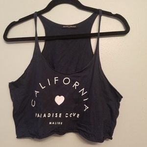 Crop graphic tank top